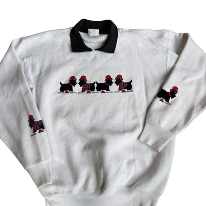 Vintage Scottish Terrier Scotties Dog Sweater Womens Large 90s