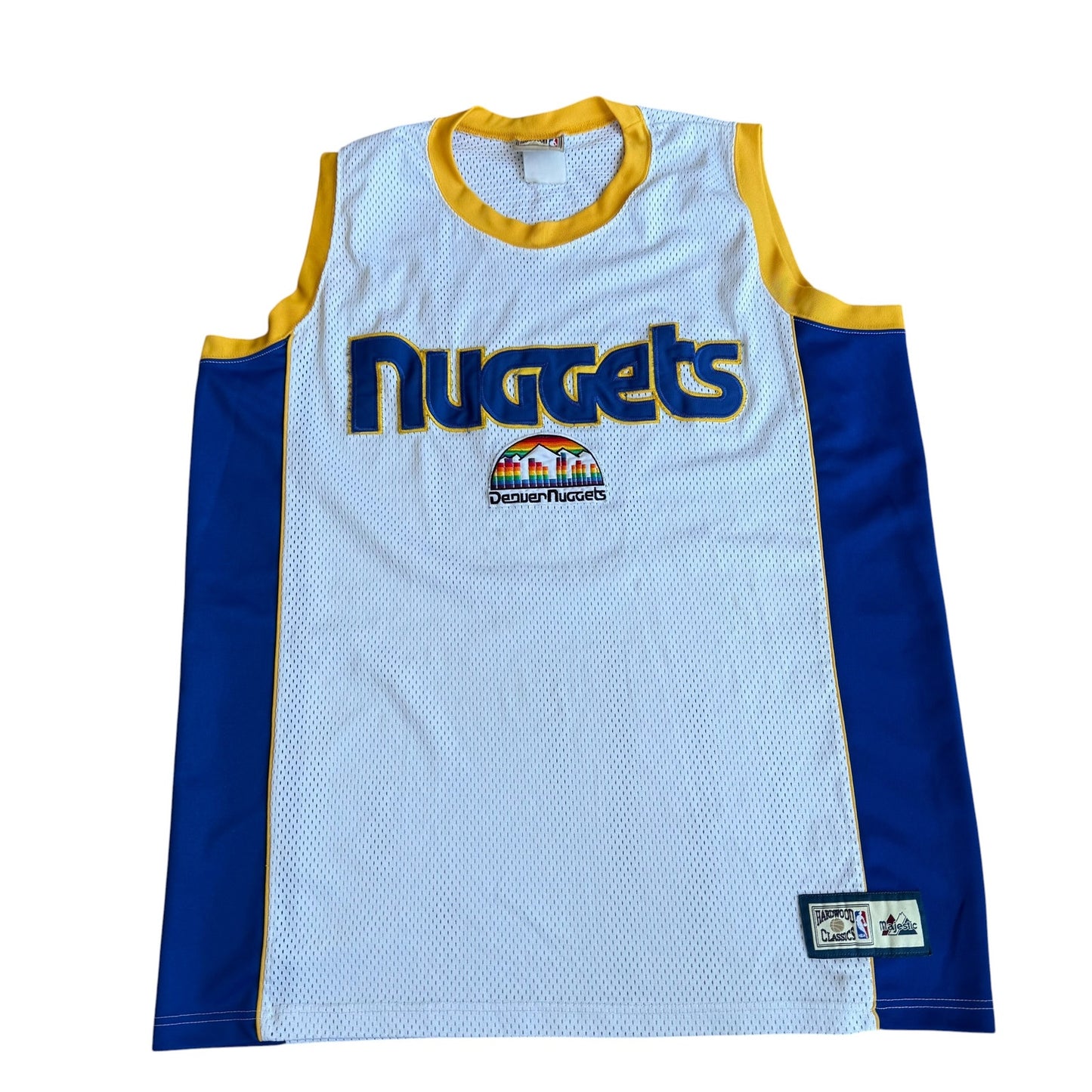 Vintage Majestic Denver Nuggets Jersey Mens 2XL Hardwood Classics