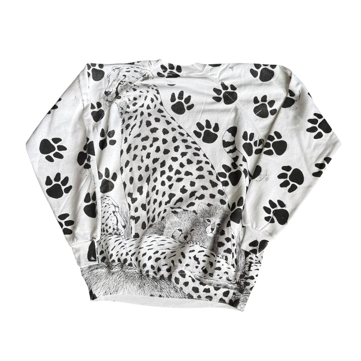 Vintage Cheetah Crewneck Sweater 90s Mens XL