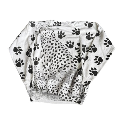 Vintage Cheetah Crewneck Sweater 90s Mens XL