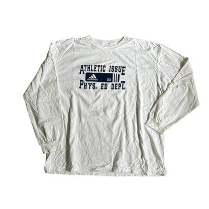 Adidas Athletic Dept Phys Ed LongSleeve White Shirt Mens 2XL