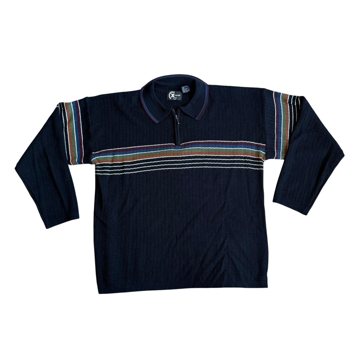 Vintage 90s Xtreme Gear Stripe Long Sleeve Shirt Mens Large