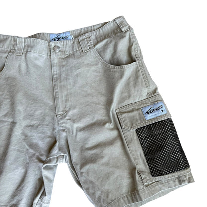 Vintage 90s Focus Cargo Shorts Mesh Pocket Mens 32