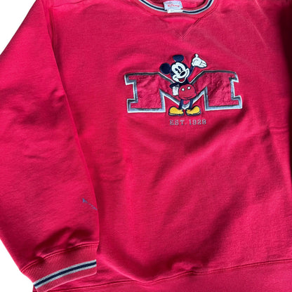 Vintage Disney Store Mickey Mouse Red Crewneck Sweater Mens Large