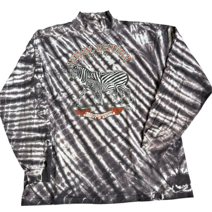 Vintage Animal Republic Zebra Print Tee Shirt Mens Medium