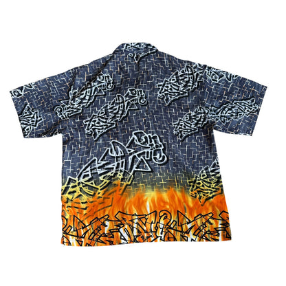 Vintage 90s No Boundaries Graffiti Print Shirt Mens Large