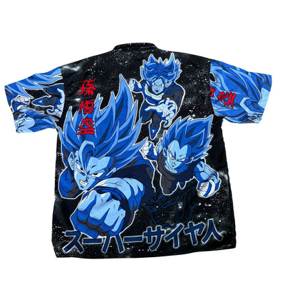 Vintage 2001 DragonBall Z Vegeta Button Up Shirt Mens XL