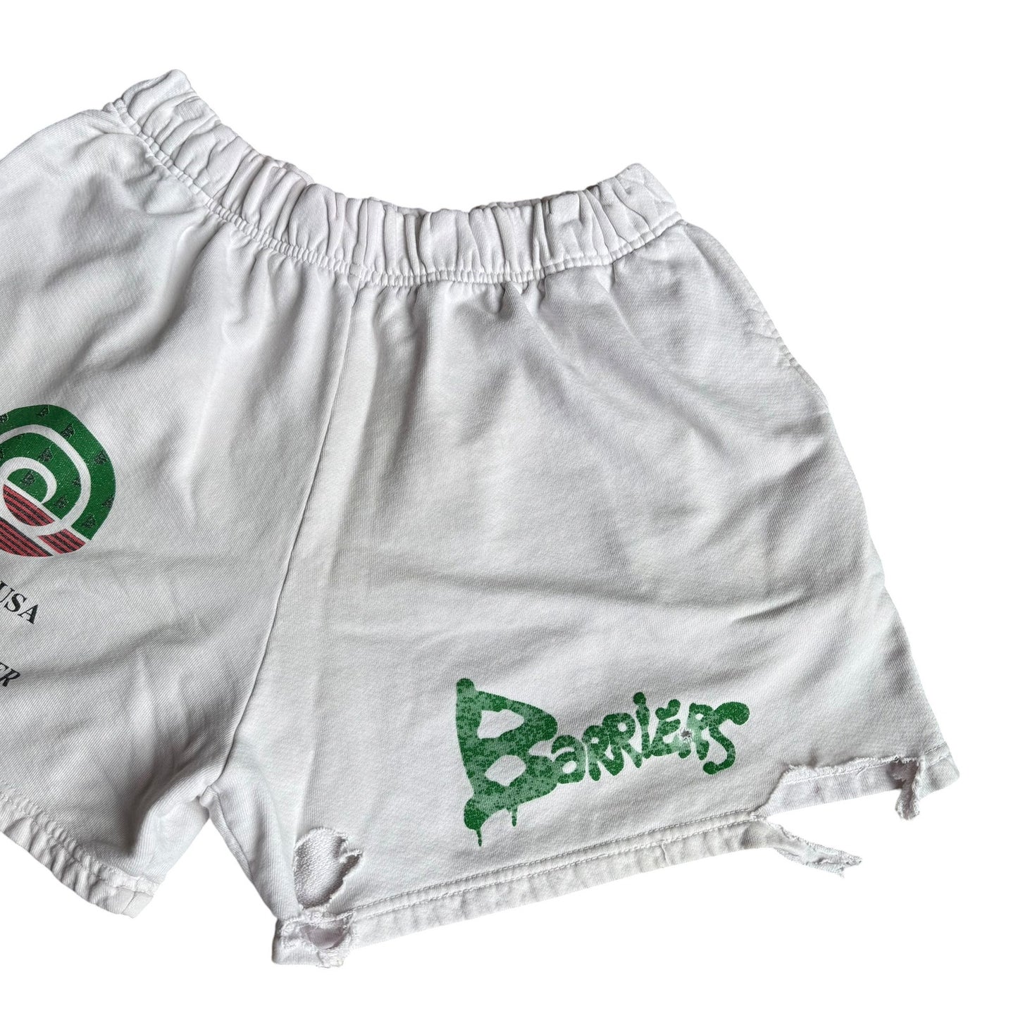 Barriers White Athletic Shorts Mens Large