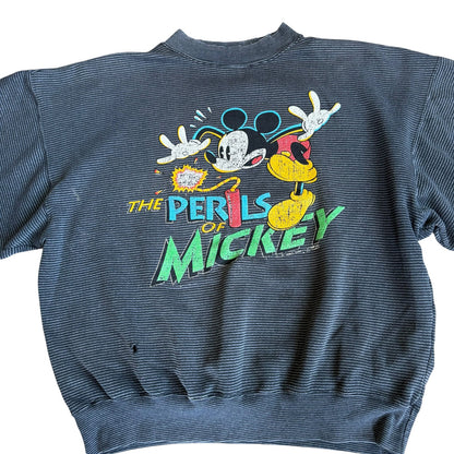 Vintage 90s Perils of Mickey Mouse Crewneck Sweatshirt Mens Small