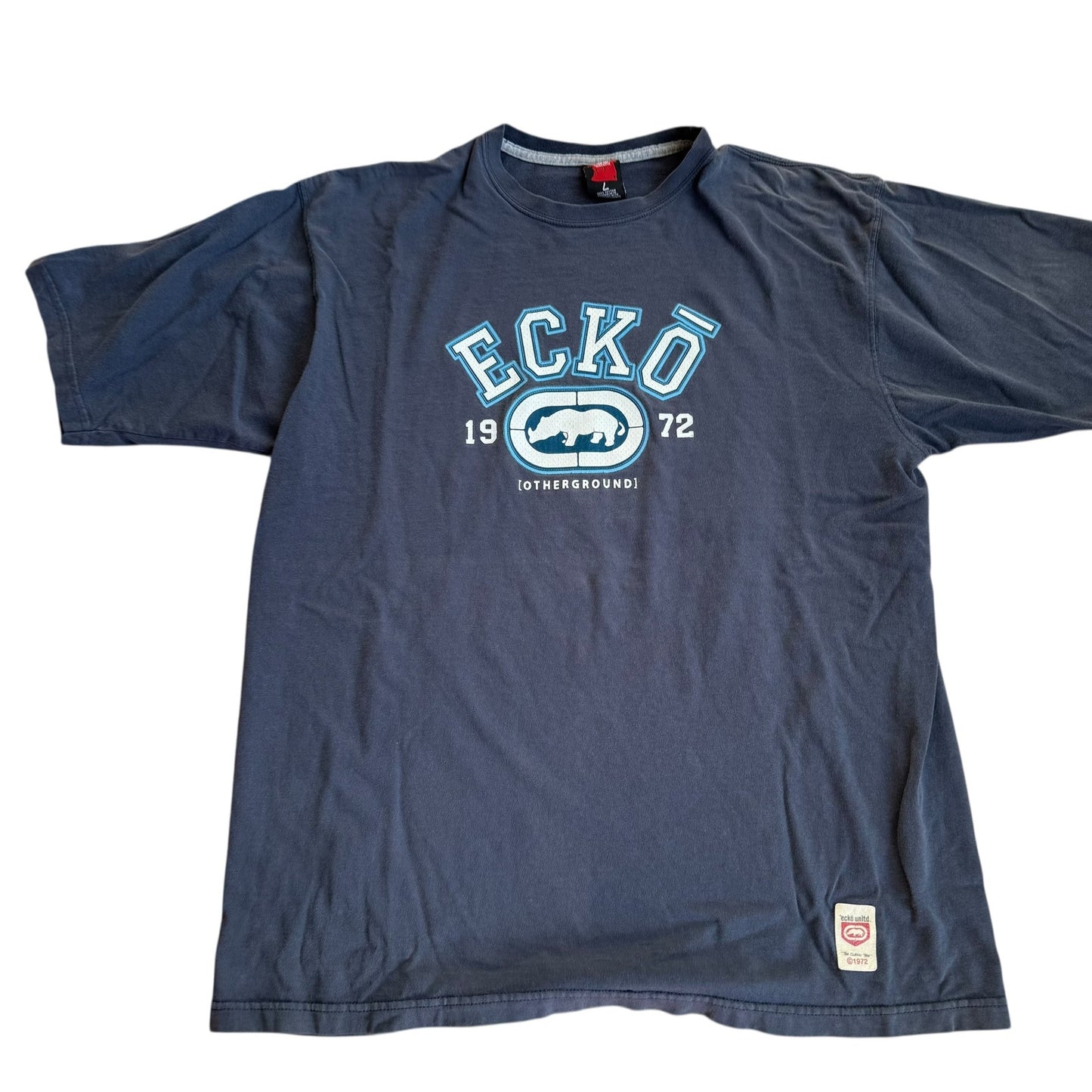 Vintage Ecko Mark Unlimited T-Shirt Navy Blue Mens Large