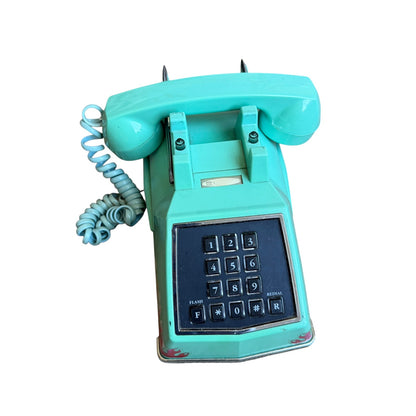 Vintage Blue Hot Rod House Phone Desk Style Flames