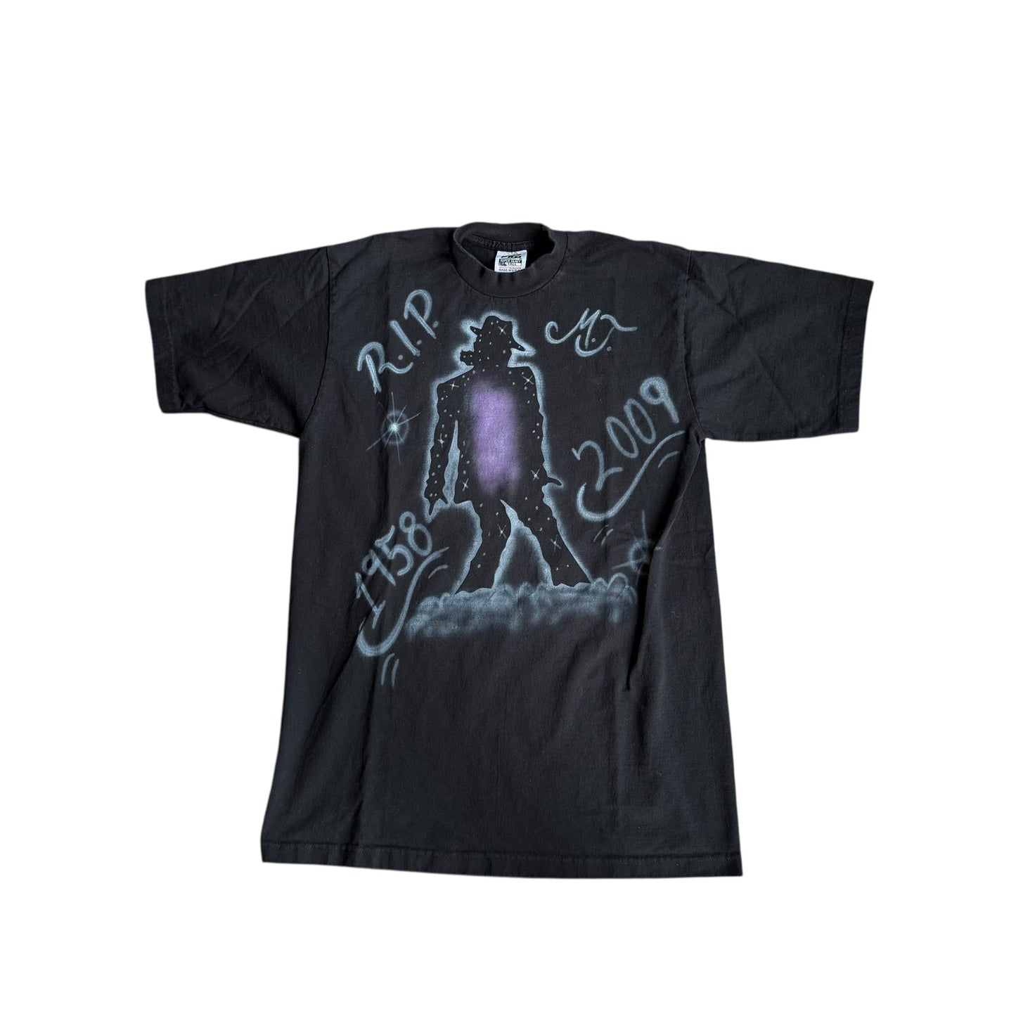 Vintage RestinPeace Michael Jackson MJ RIP Airbrush Tee Shirt Mens Large Tall