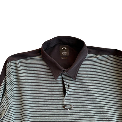 Oakley Striped Mens Long Sleeve Polo Shirt Large