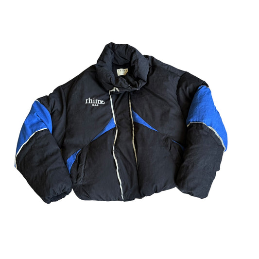Rhime Alien Crop Puffer Blue Jacket Mens Large