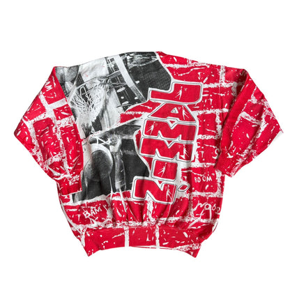Vintage Basketball Jammin Crewneck Sweater AOP Mens XL