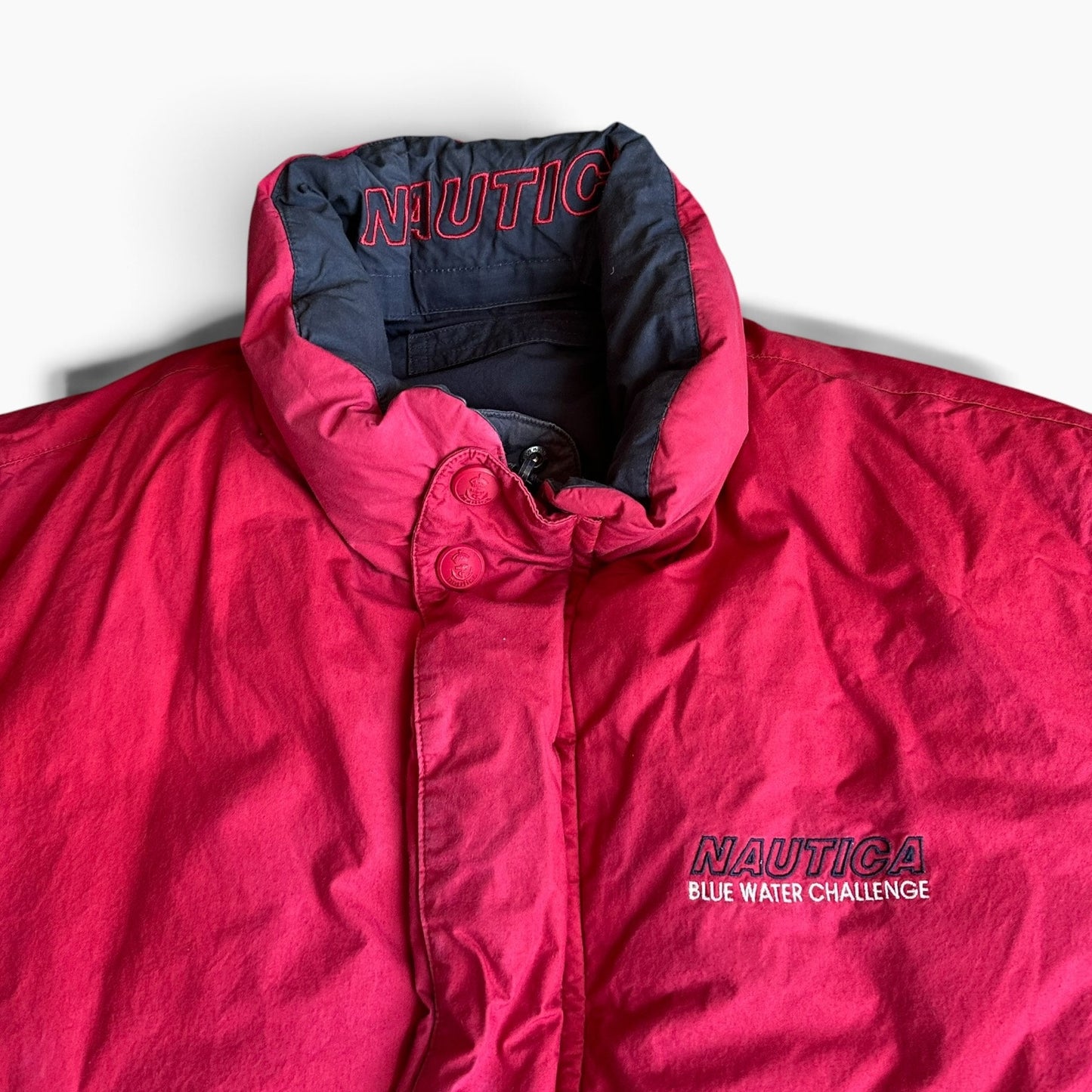 Vintage 90s Nautica Bomber Coat Jacket Mens Reversible Large