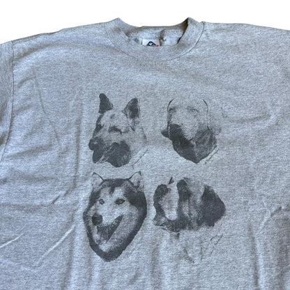 Vintage Dog Breed Tee Shirt Gray Mens XL