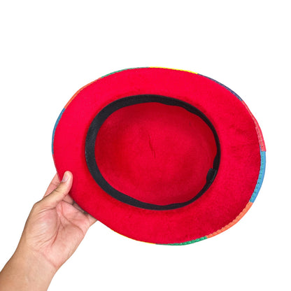 Red Clown Bowler Hat Costume One Size