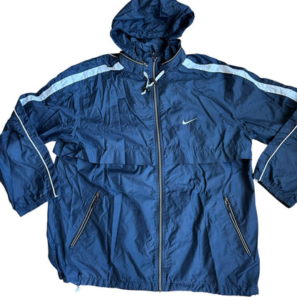 Nike y2k Vintage Windbreaker NavyBlue Mens XL ZipUp