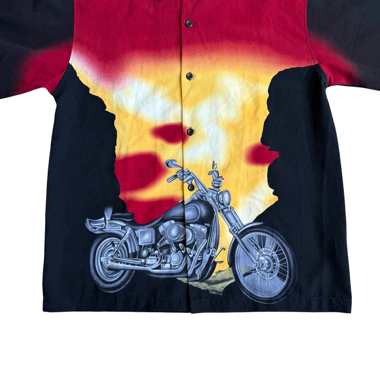 Vintage No Boundaries Motorcycle Button Up Mens Medium