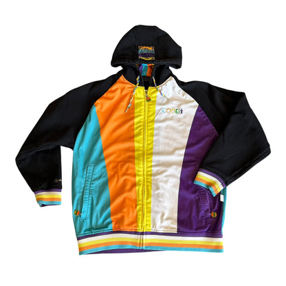 Coogi Australian Rainbow Logo Zip Up Jacket Hoodie Mens 2XL