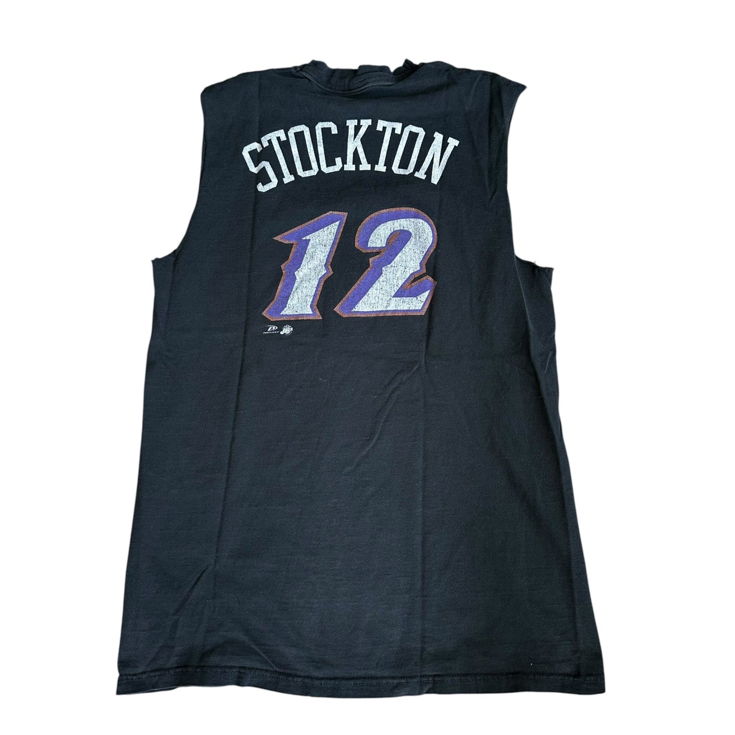 Utah Jazz Basketball Stockton Cutoff Tank Top Shirt Mens Large