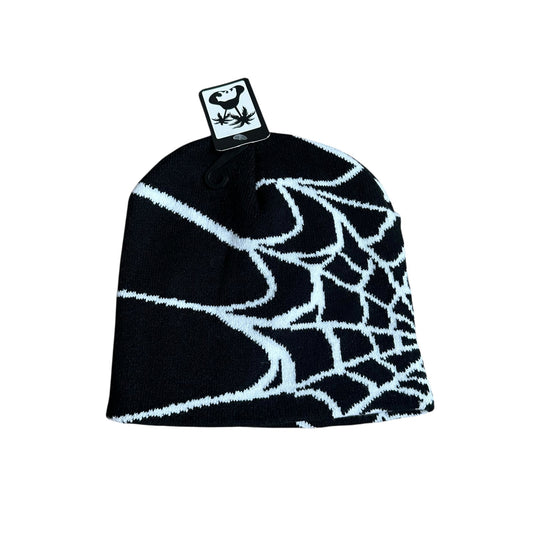 Knit Spiderweb Spider Beanie New With Tags Black One Size