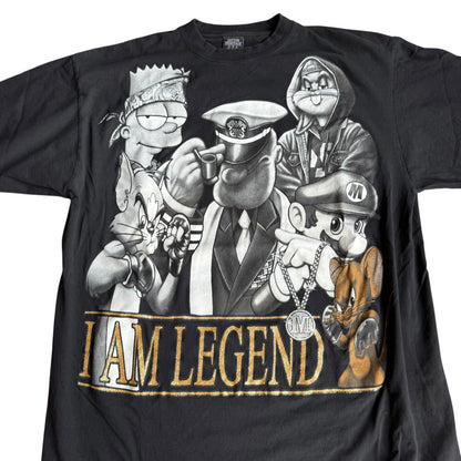 Bugs Bunny Popeye Bart Tom Jerry Gangster Mob Graphic Tee y2k 2000s Baggy Mens 3XL