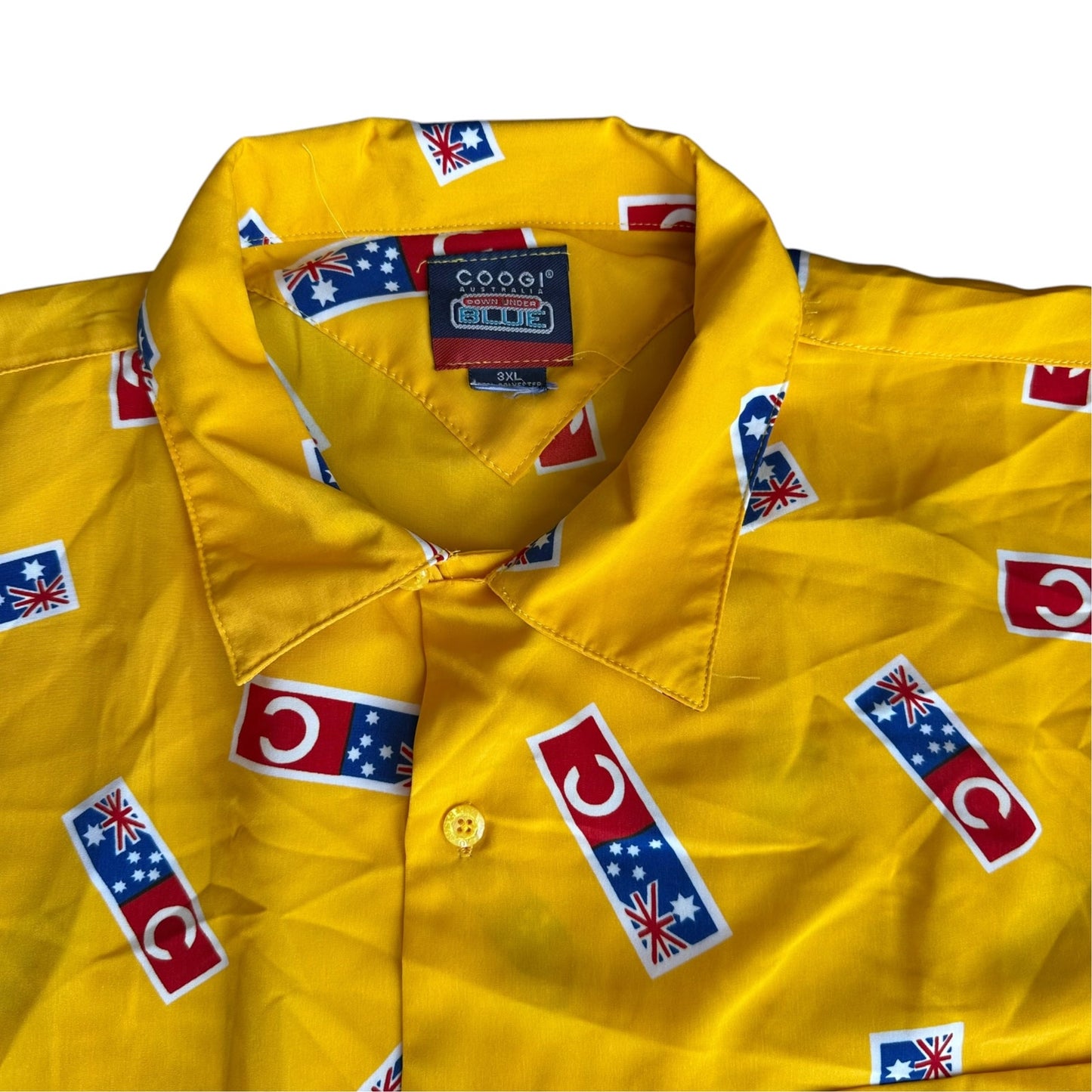 Vintage Coogi Down Under Blue Button Up with Hat Mens 3XL