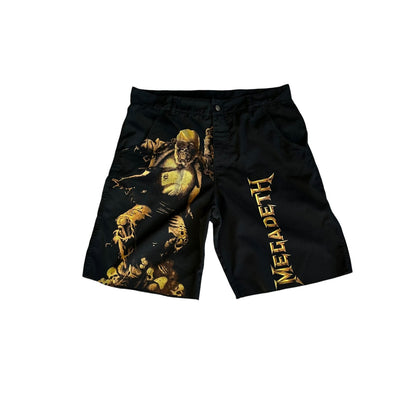 Megadeath Vic Rattlehead Skull Cutoff Shorts Mens 34