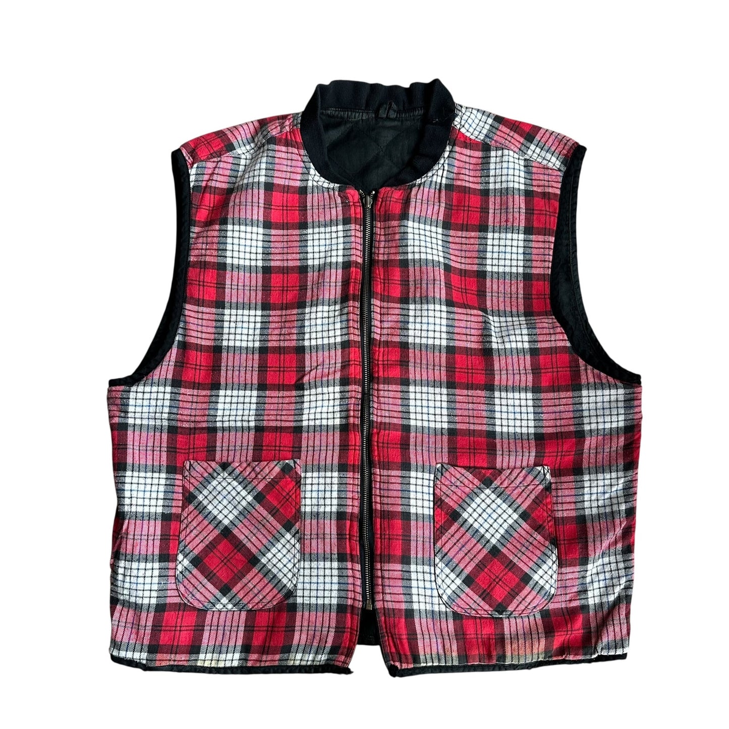 Vintage Reversible Marlboro Plaid Vest Mens Large