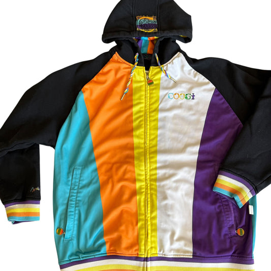 Coogi Australian Rainbow Logo Zip Up Jacket Hoodie Mens 2XL