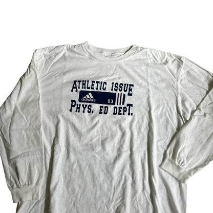 Adidas Athletic Dept Phys Ed LongSleeve White Shirt Mens 2XL
