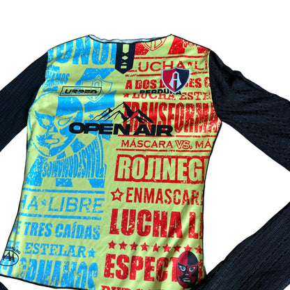 HoodBaby Lucha Libre Custom Long Sleeve Top Womens Small