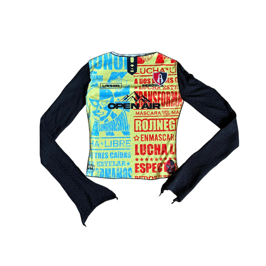 HoodBaby Lucha Libre Custom Long Sleeve Top Womens Small