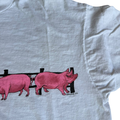 Vintage Double Sided Pigs Tee Shirt FruitoftheLoom 70s