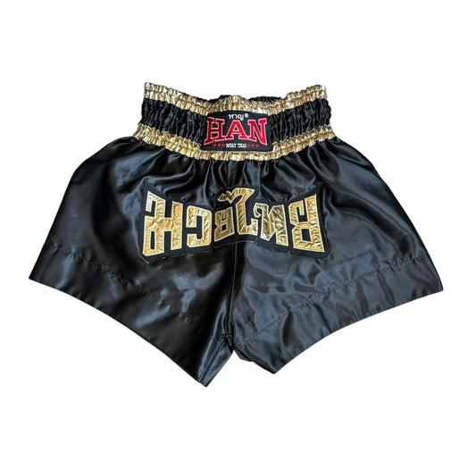 Han Muay Thai Fighting Black Shorts Mens XL