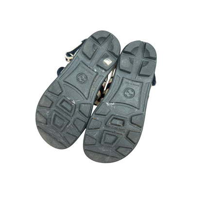 Authentic Gucci Logo Kids Toddlers Infant Sandals Blue Tan 25