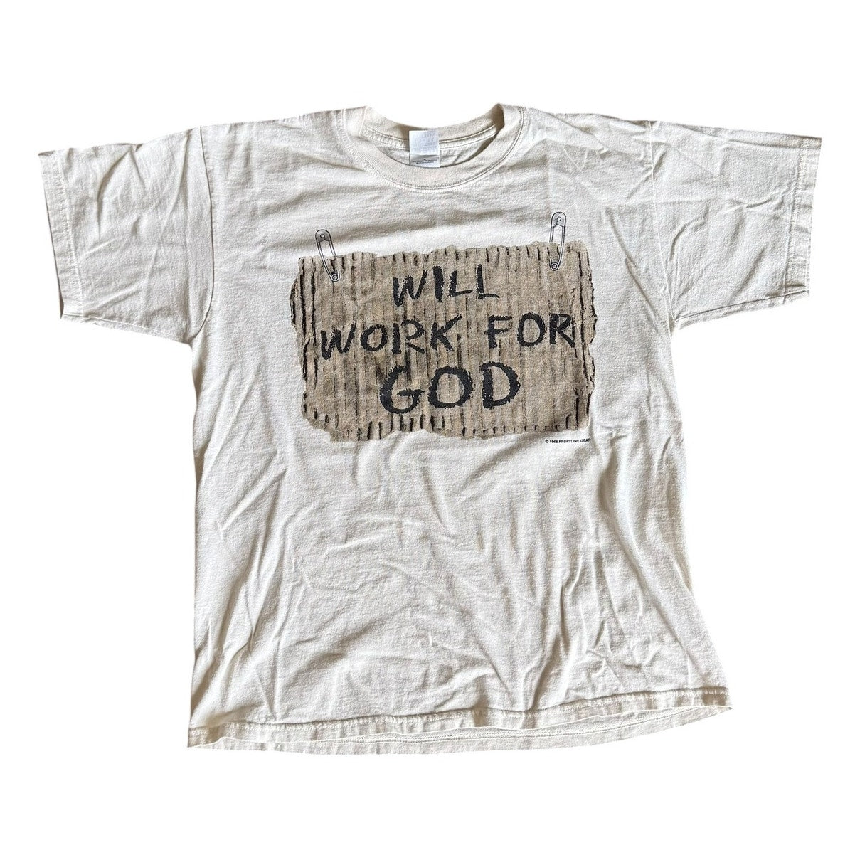 Will Work For God Vintage 90s 1998 Tee Shirt Mens Large