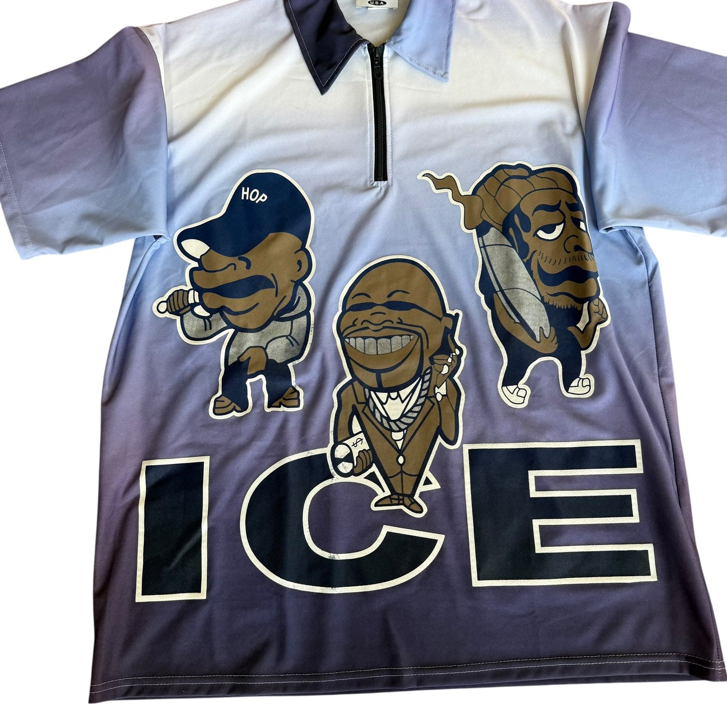Vintage y2k 90s ICE DJ Rap Hip Hop Polo Shirt Mens 2XL