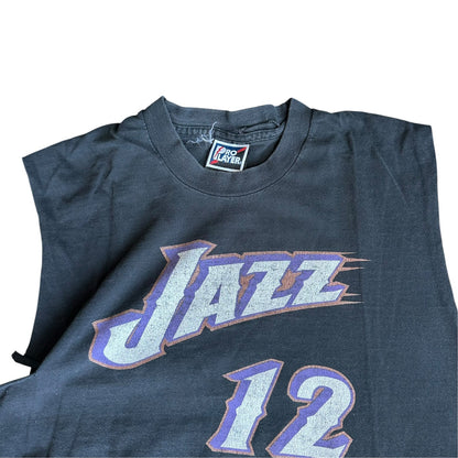 Utah Jazz Basketball Stockton Cutoff Tank Top Shirt Mens Large