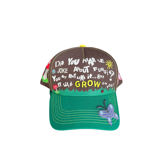Beepy Bella Fun Guy Trucker Hat Embroidery Adjustable Mushroom