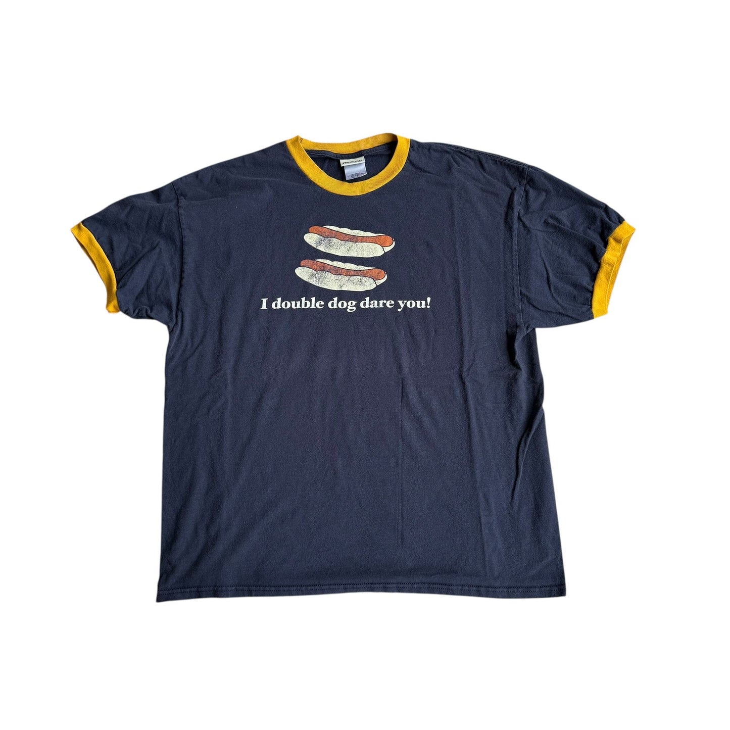 Vintage American Outdoors Double Dog Dare Ringer Tee Shirt Mens XL