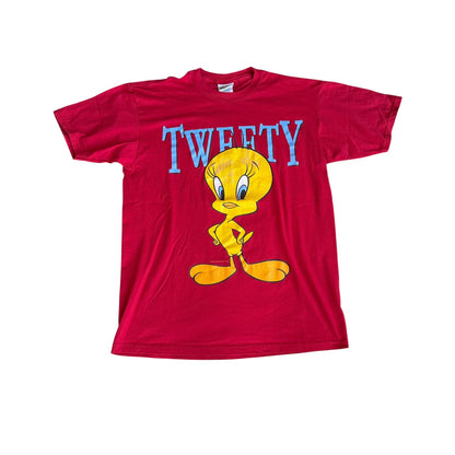 Vintage Tweety Bird Looney Tunes Red Tee Shirt Mens Large
