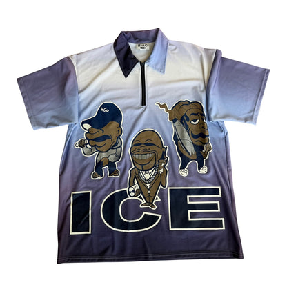 Vintage y2k 90s ICE DJ Rap Hip Hop Polo Shirt Mens 2XL