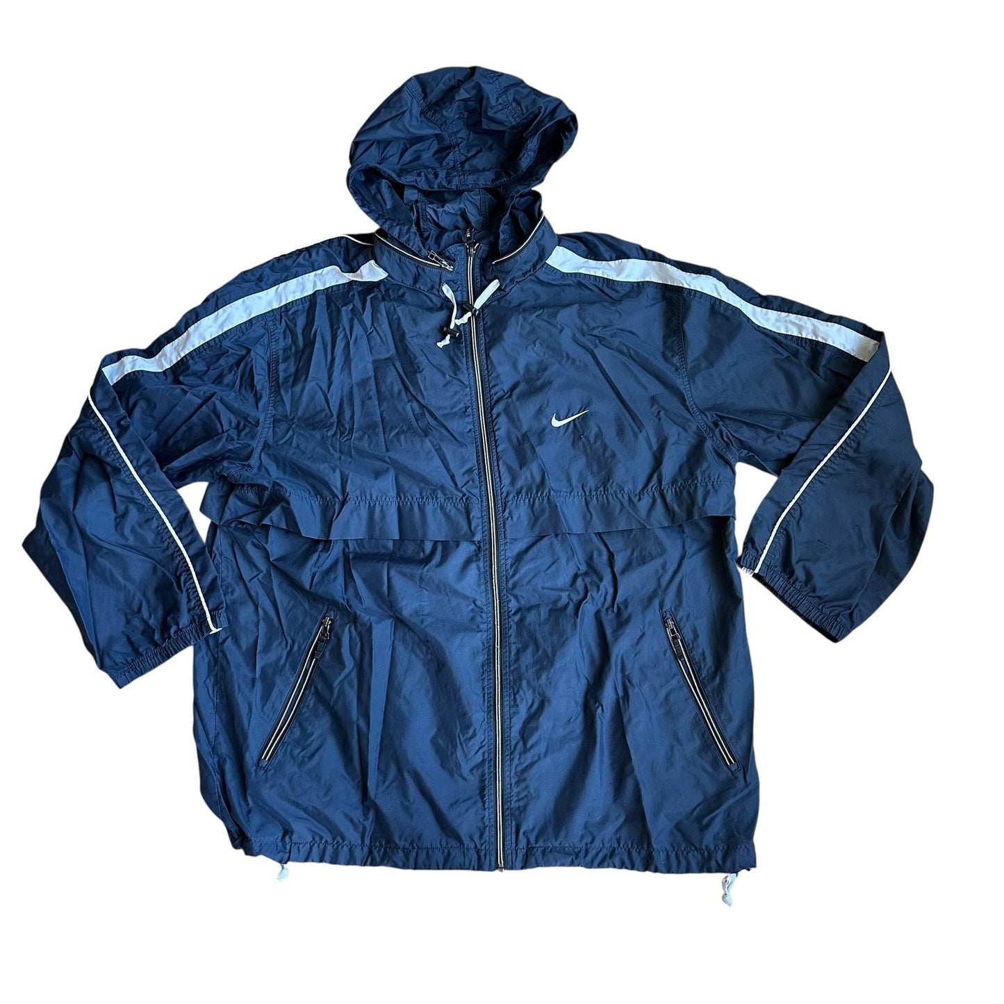 Nike y2k Vintage Windbreaker NavyBlue Mens XL ZipUp