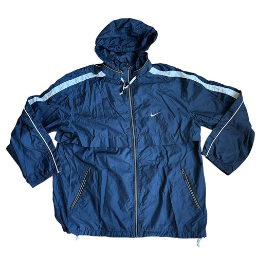 Nike y2k Vintage Windbreaker NavyBlue Mens XL ZipUp