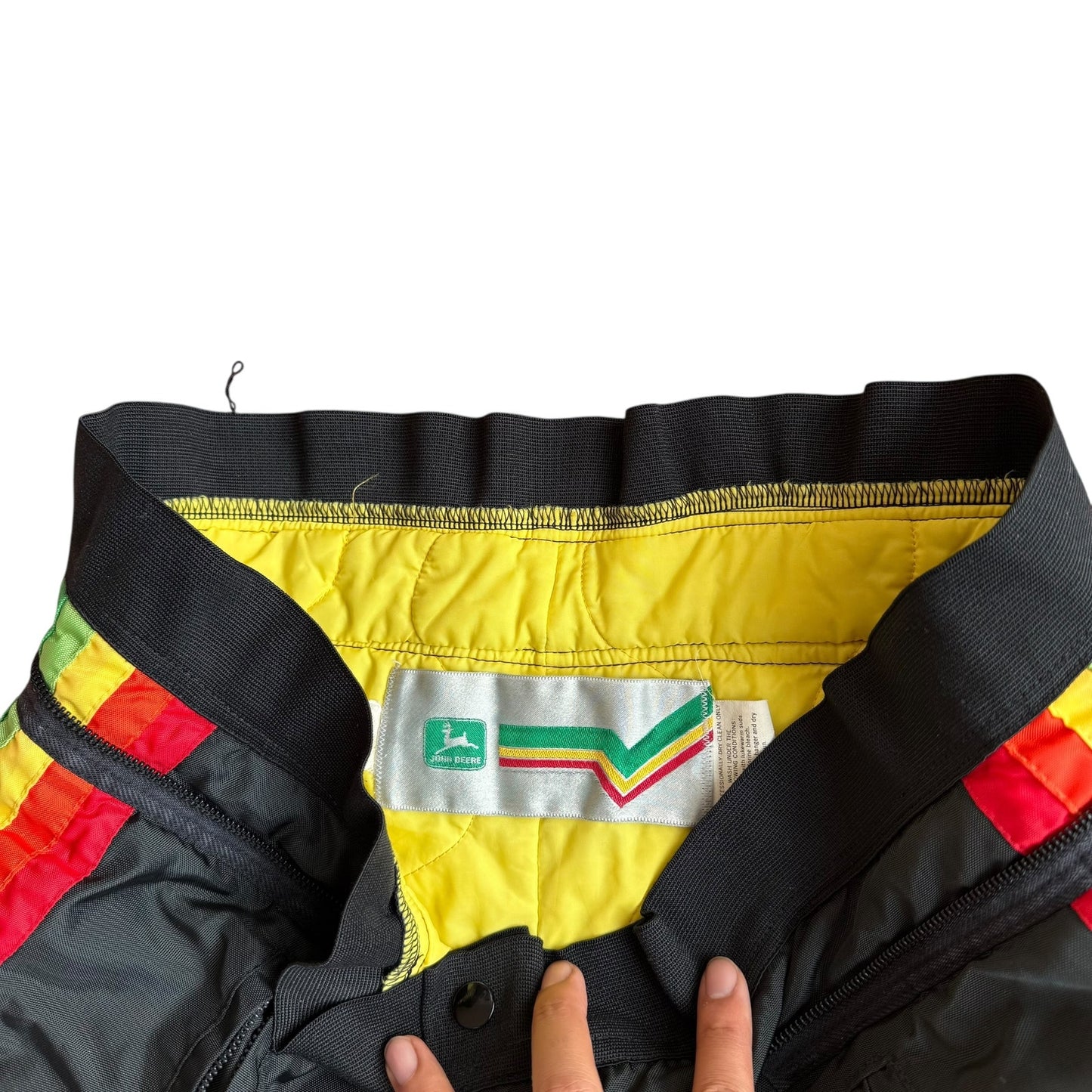 Vintage 90s John Deere Mens Snow Pants Stripe Black 38