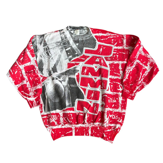Vintage Basketball Jammin Crewneck Sweater AOP Mens XL