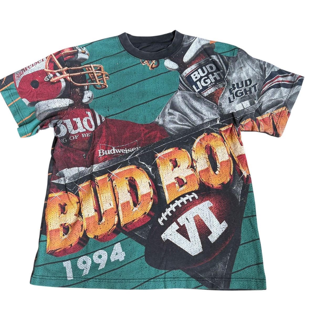 Budweiser Bud Bowl VI Aop Tee Shirt Mens Medium